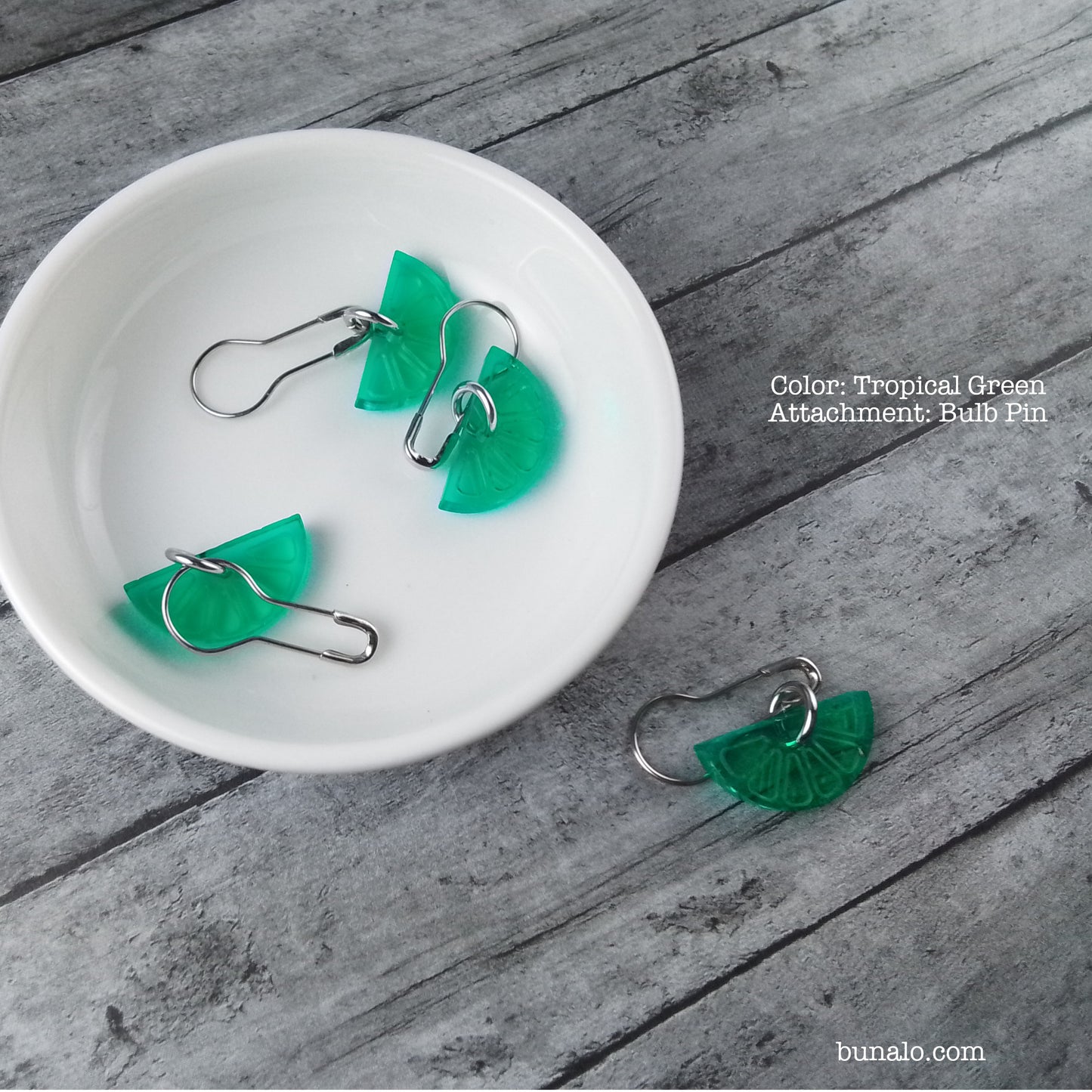 Citrus Slice (Lemon, Lime, Orange) Stitch Markers (Set of 4)