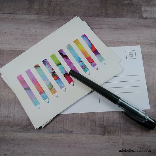 Colorful Pencils Postcards (Set of 10)