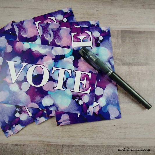 Vote Postcards in Purple and Pink (Set of 50)