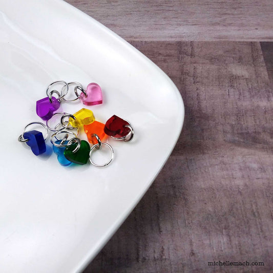 Heart Stitch Markers (Rainbow Assortment)