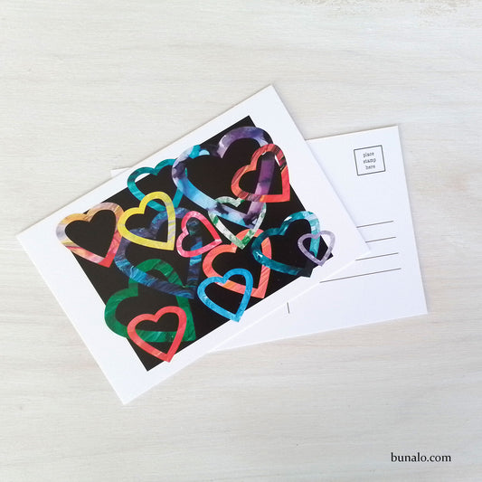 Rainbow Hearts Postcard