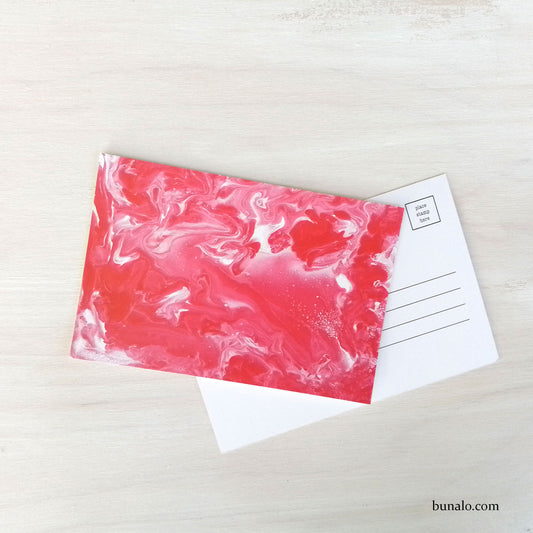 Red Abstract Art Postcard