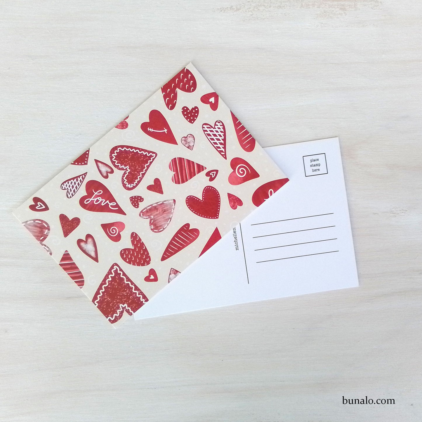 Decorative Hearts Postcard