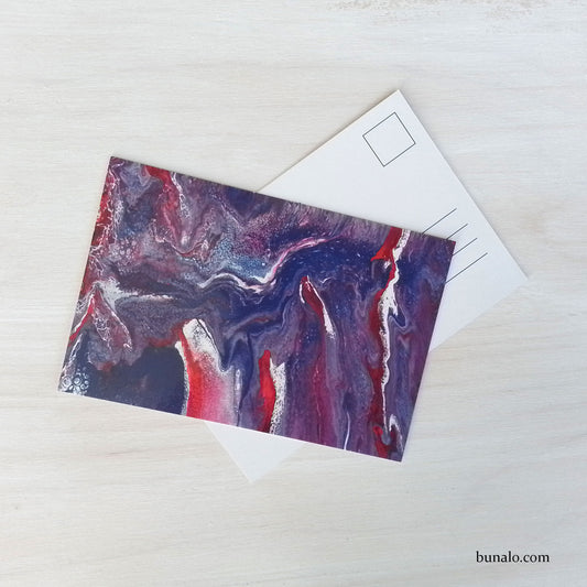 Red, White, and Blue Abstract Postcard
