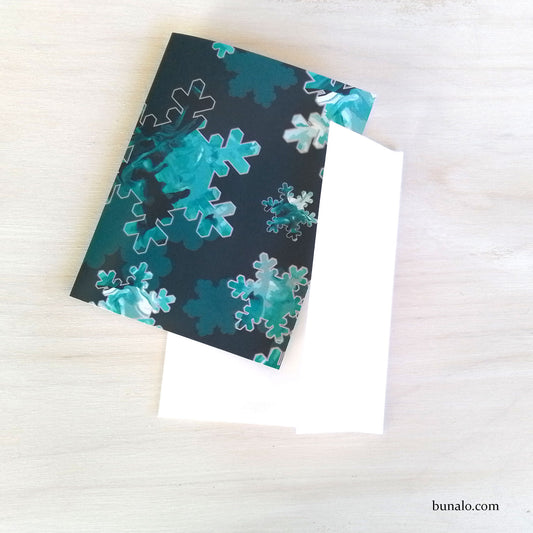 Teal Snowflake Card