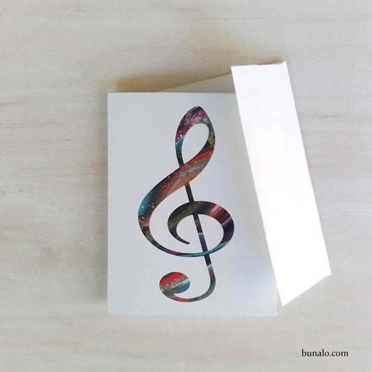 Colorful Treble Clef Card