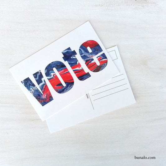 Vote Postcard in Red, White, and Blue
