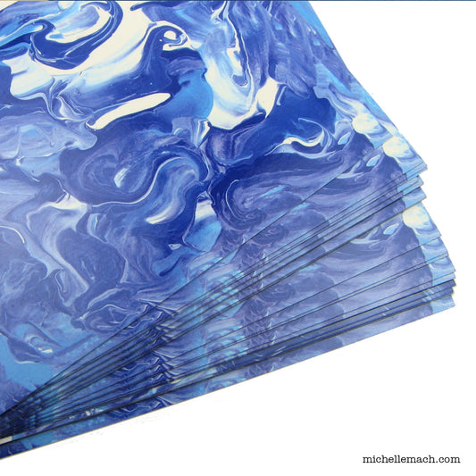 Blue Wave Postcards With Abstract Art (Set of 50)