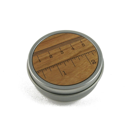 Ruler Tin Box With Lid - Sewing or Craft Storage